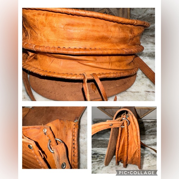 Vintage Hand tooled Leather Crossbody Bag - Picture 2 of 11